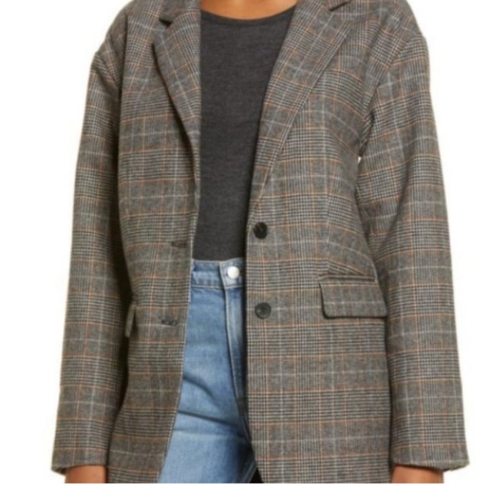 Reformation Oversized Broadfield Plaid Blazer